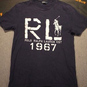 Vintage Polo by Ralph Lauren Navy Graphic T-Shirt - Size XL 18-20
